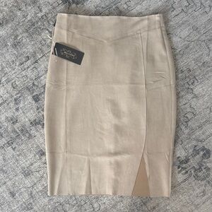 Chic Beige Pencil Skirt